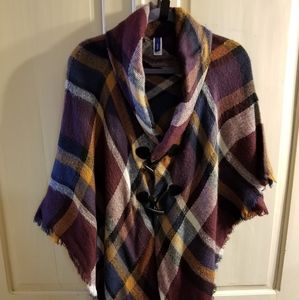 Apt. 9 Colorful Poncho with Toggle Buttons